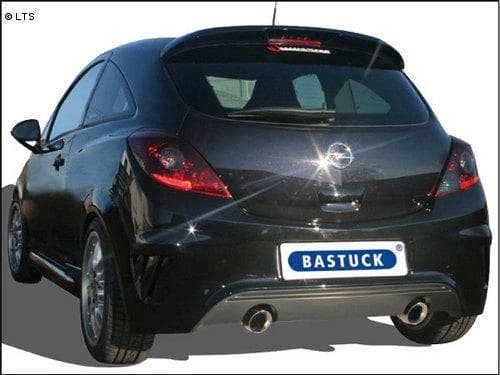 BASTUCK RACING Komplettanlage ab Krümmer Opel Corsa D ab Bj. 11 Facelift Turbo inkl. OPC Nürburgring Edition - rechts links je 1 x 90mm (RohrØ 70mm)