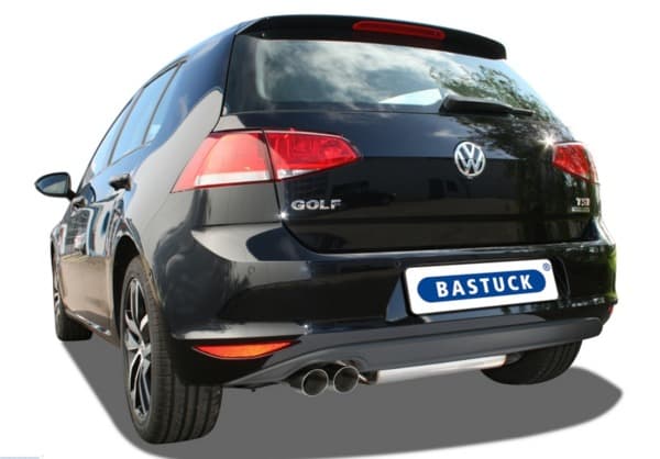 BASTUCK Sportauspuff Komplettanlage ab Kat. VW Golf 7 1.2l links 2x76mm schräg