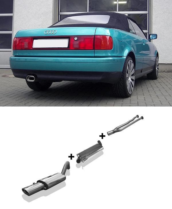 FOX Komplettanlage ab Kat. Audi 80 u. 90 Cabrio+Coupe ab 07.94 Typ 89 2.6 2.8 1x135x80mm