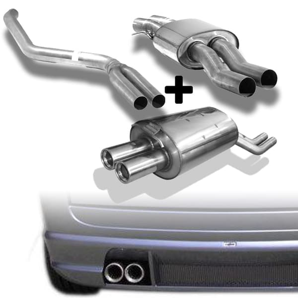 FOX Komplettanlage ab Kat. BMW X3 E83 ab Bj. 04 2.0l D 3.0l D 2x76mm mit Absorber