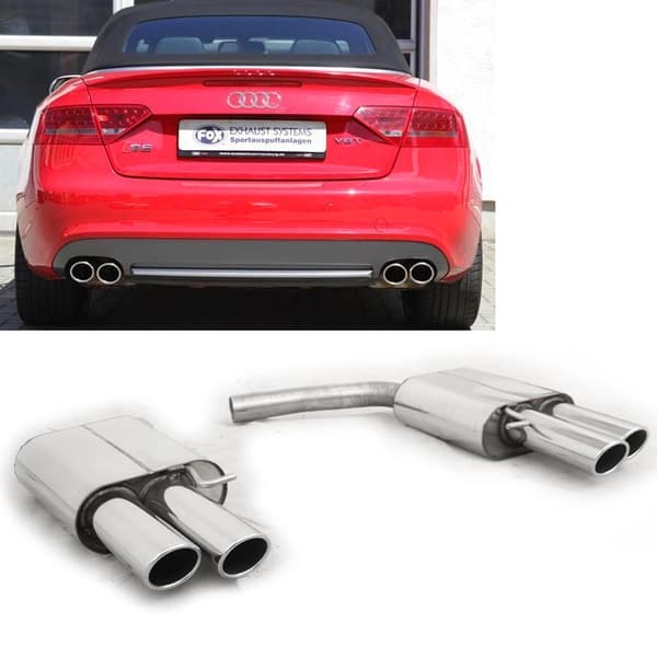 FOX Sportauspuff Audi A4 B8 S5 8T Coupe inkl. S-Line 2.0l TFSI 3.0l 4.2l S5 rechts links je 2x88x74mm oval