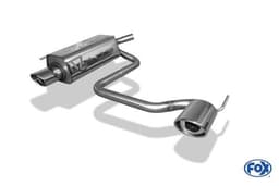 FOX Sportauspuff Duplex Endschalldämpfer Edelstahl Opel Tigra Twin Top ab Bj. 04 1.4l 1.8l 1.3l CDTI - rechts links je 115x85mm oval eingerollt abgeschrägt mit Absorber - Bild 1