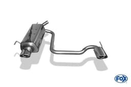 FOX Sportauspuff Duplex Endschalldämpfer Edelstahl Opel Tigra Twin Top ab Bj. 04 1.4l 1.8l 1.3l CDTI - rechts links je 115x85mm oval eingerollt abgeschrägt mit Absorber - Bild 2