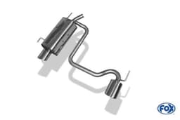 FOX Sportauspuff Duplex Endschalldämpfer Edelstahl Opel Tigra Twin Top ab Bj. 04 1.4l 1.8l 1.3l CDTI - rechts links je 115x85mm oval eingerollt abgeschrägt mit Absorber - Bild 3