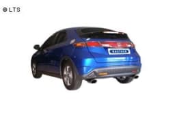 Honda Civic FK (5-Türer) ab Bj. 06 1.3l BASTUCK Duplex Sportauspuff rechts links je 135x75mm flachoval (AnschlussØ 63mm) - Bild 1